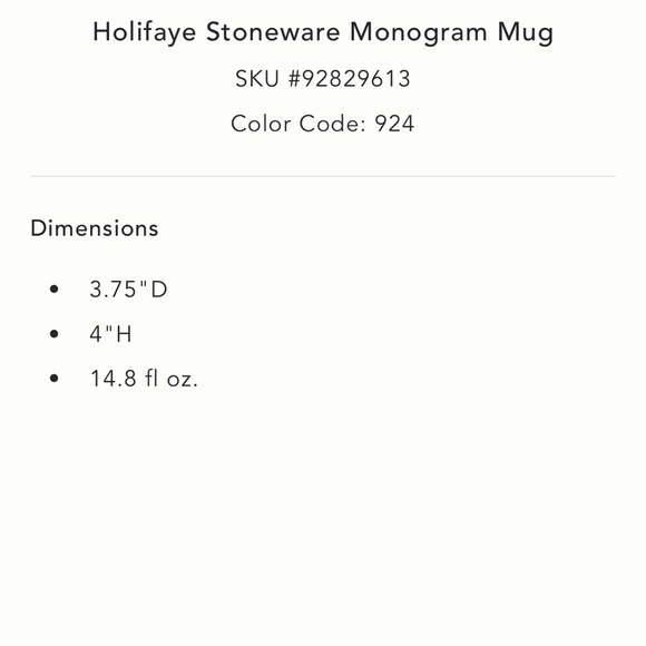 SPECIAL PRICING 🔥 Holifaye stoneware ceramic mug * Christmas monogram H - Picture 2 of 3